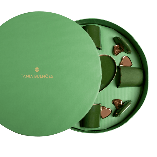 Set Xícaras de Café Coração 4 Peças