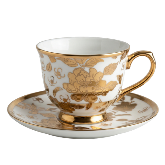 Conjunto Xícara Ouro Mediterrâneo 12 peças