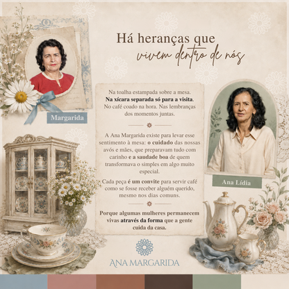 Conjunto de Xícaras de Porcelana Vó Lídia