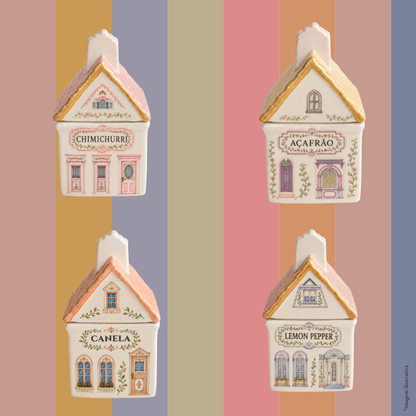 Porta Temperos Casinha de Porcelana Dona Alzira