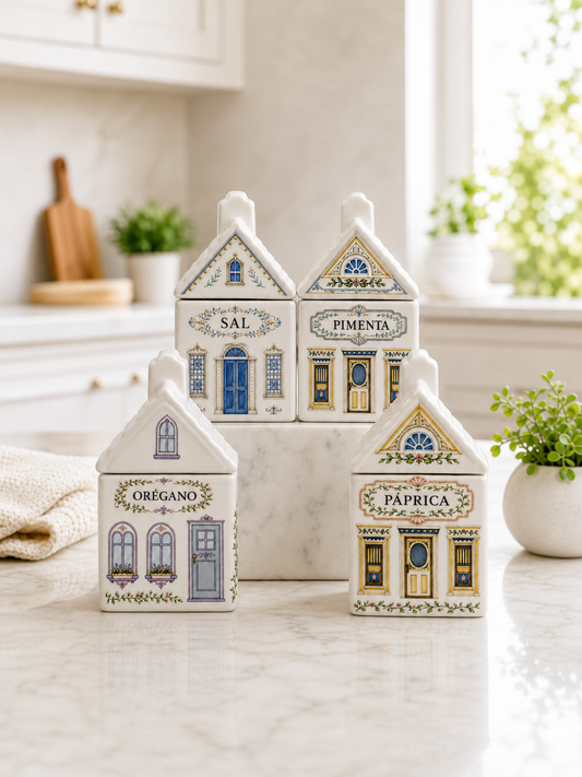Porta Temperos Casinha de Porcelana Dona Alzira
