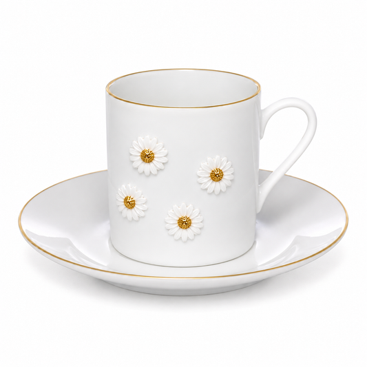 Conjunto Xícara de Porcelana Vó Margarida 8 peças
