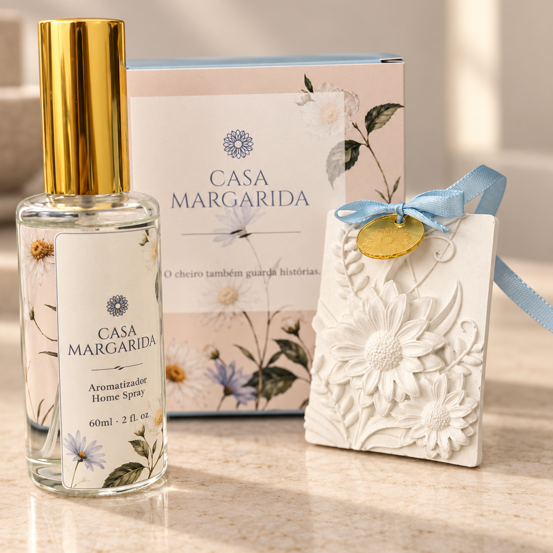 Flor em Gesso perfumada para Guarda-Roupa, Banheiro, Carro Casa Margarida