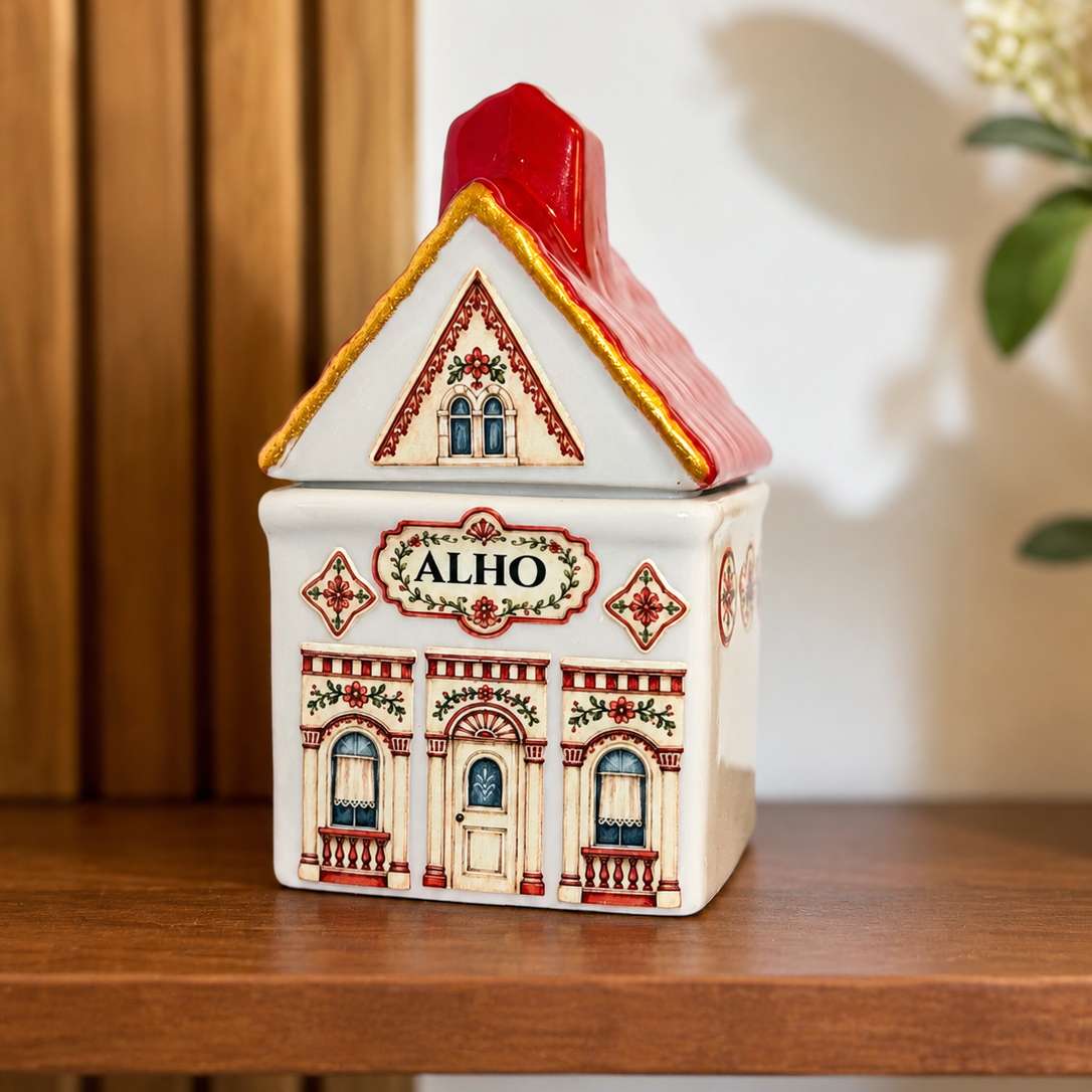 Porta Temperos Casinha de Porcelana Dona Alzira