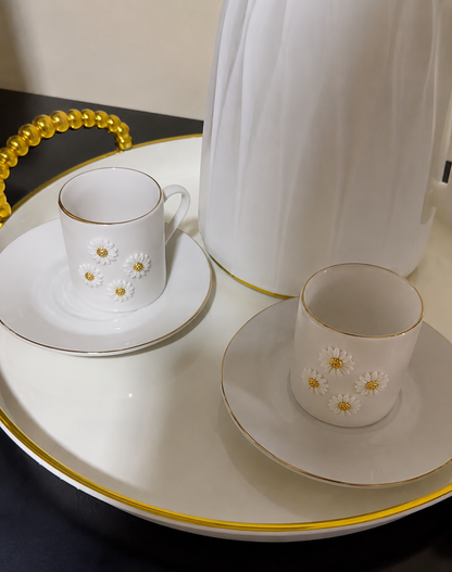 Conjunto Xícara de Porcelana Vó Margarida 8 peças