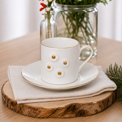 Conjunto Xícara de Porcelana Vó Margarida 8 peças