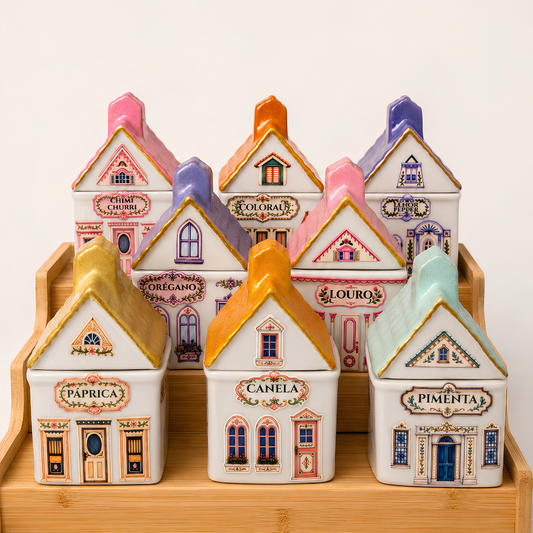 Porta Temperos Casinha de Porcelana Dona Alzira
