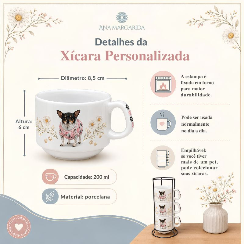 Xícara Personalizada Meu Pet em Porcelana