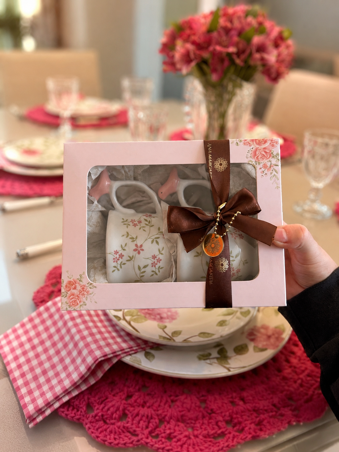 Conjunto de Xícaras de Porcelana Vó Lídia