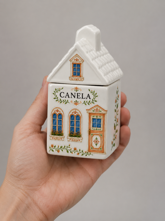 Porta Temperos Casinha de Porcelana Dona Alzira