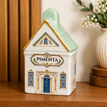 Porta Temperos Casinha de Porcelana Dona Alzira
